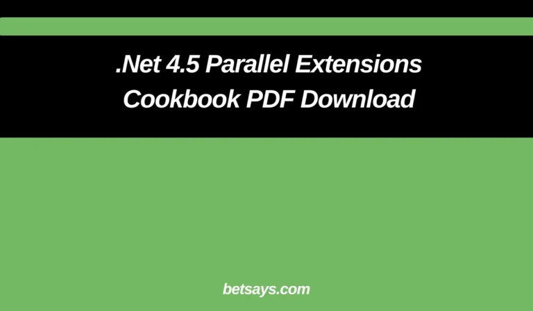 .Net 4.5 Parallel Extensions Cookbook PDF Download